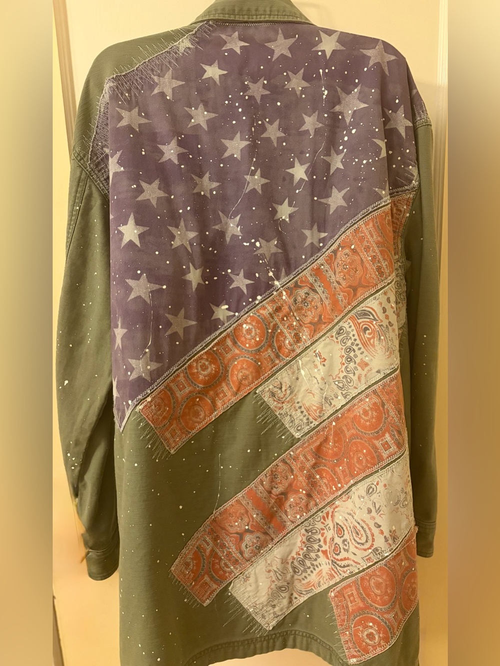 We The Free Olive Green Spruce military American flag 🇺🇸 Jacket - Picture 9 of 16